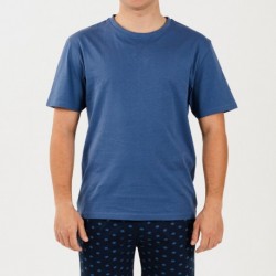 Pijama corto algodón hombre Alfredo indigo pijamas-cortos-hombre