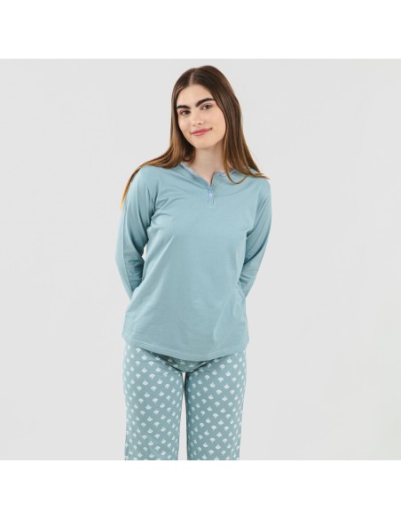 Pijama largo algodón Summer indigo pijama-largo-algodon