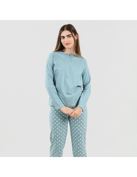 Pijama largo algodón Summer indigo pijama-largo-algodon