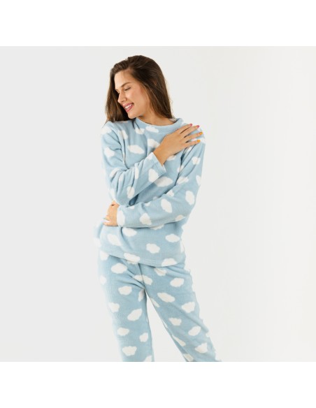 Pijama coral Nube celeste pijamas-de-invierno-de-mujer