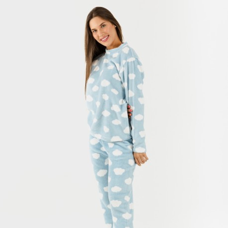 Pijama coral Nube celeste pijamas-de-invierno-de-mujer