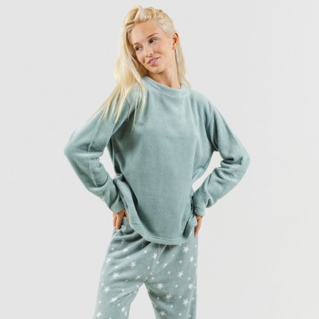 Pijama coral Cosmo verde tiffany pijama-coralina