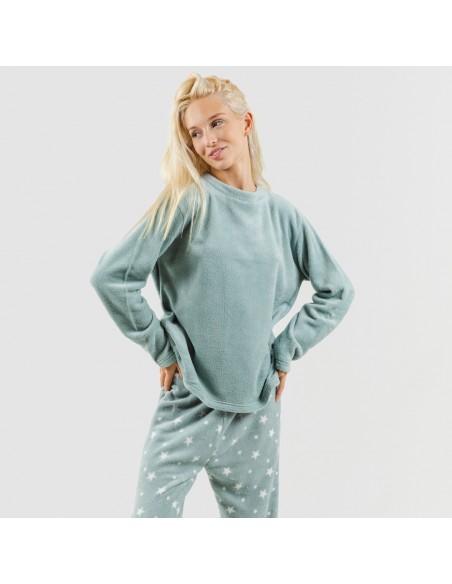 Pijama coral Cosmo verde tiffany pijama-coralina