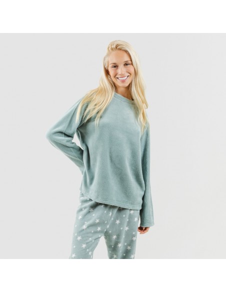 Pijama coral Cosmo verde tiffany pijama-coralina