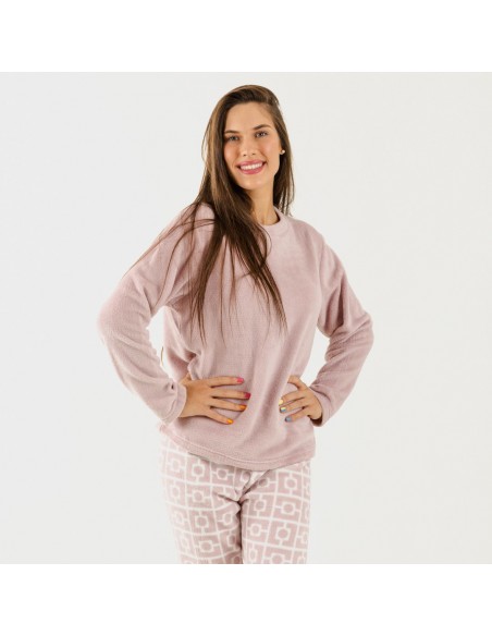 Pijama coral Taormina malva pijama-coralina