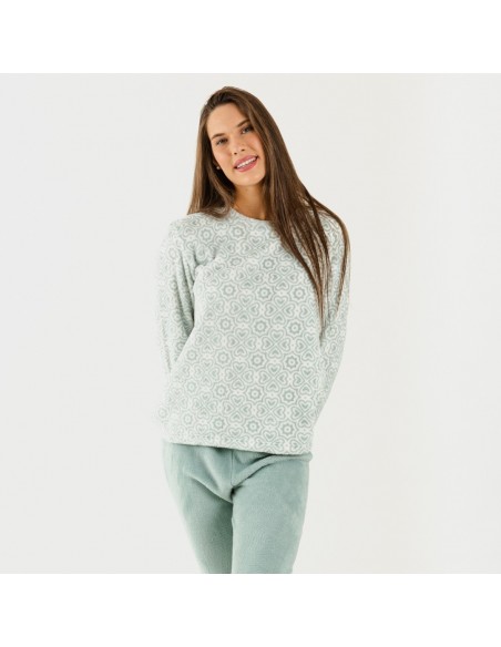 Pijama coral Capri verde tiffany pijama-coralina