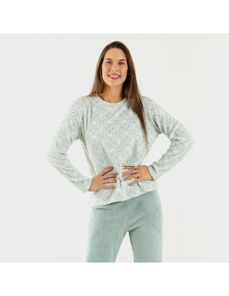 Pijama coral Capri verde tiffany pijama-coralina