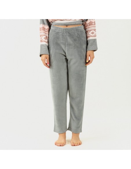 Pijama coral Solini gris pijama-coralina