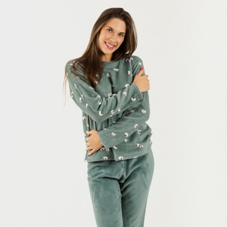 Pijama coral Tabitha verde frances pijama-coralina