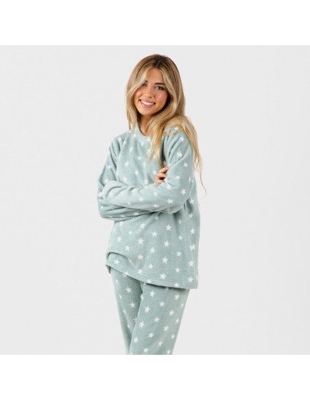 Pijama coral Vitalidad verde tiffany pijama-coralina