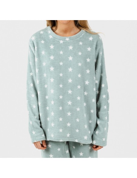 Pijama coral Vitalidad verde tiffany pijama-coralina