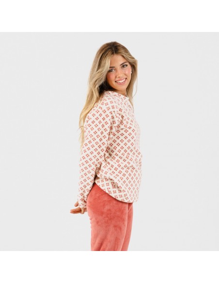 Pijama coral Penelope marsala pijama-coralina