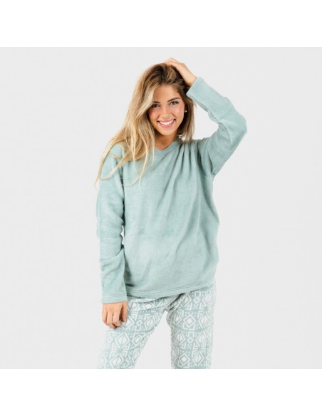 Pijama coral Tiberio verde tiffany pijama-coralina