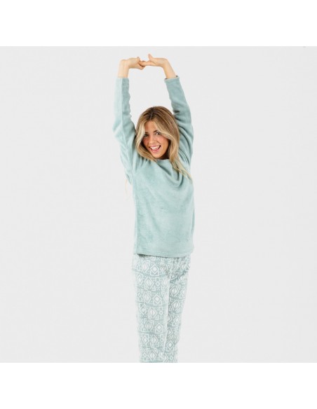 Pijama coral Tiberio verde tiffany pijama-coralina