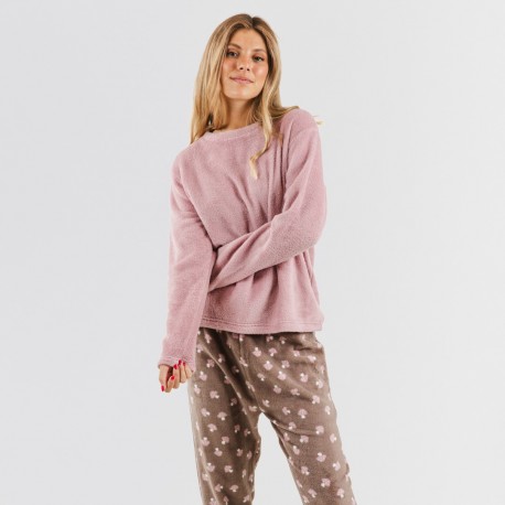 Pijama coral Ellen malvarosa pijama-coralina