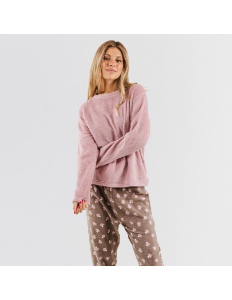 Pijama coral Ellen malvarosa pijama-coralina