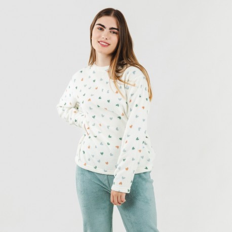 Pijama coral Julie verde tiffany pijama-coralina