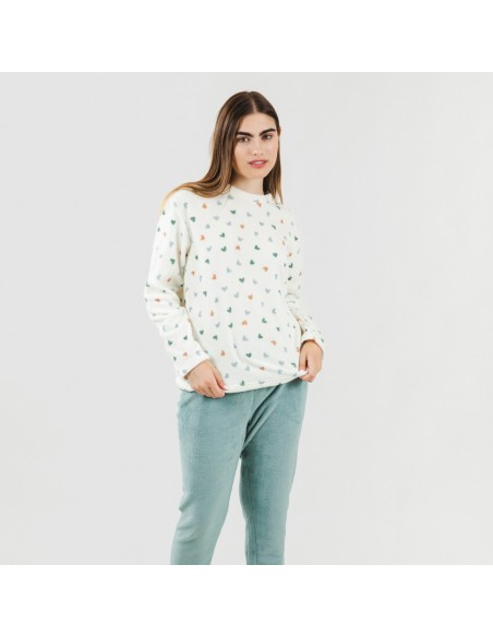 Pijama coral Julie verde tiffany pijama-coralina