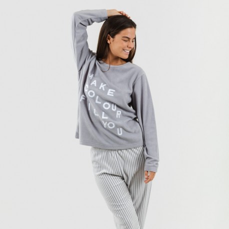 Pijama polar Emiro gris medio pijama-polar
