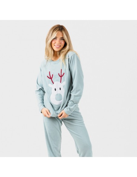 Pijama polar Rudolf verde tiffany pijama-polar