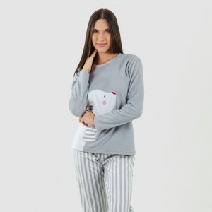 Pijama polar Oso polar gris...