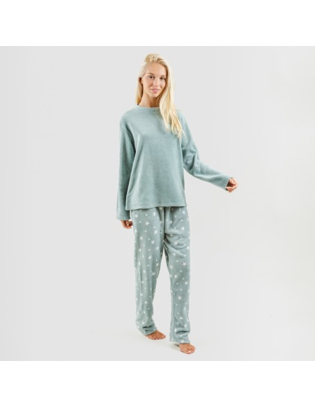 Pijama coral Cosmo verde tiffany pijama-coralina