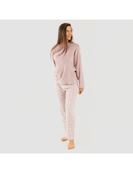 Pijama coral Taormina malva pijama-coralina