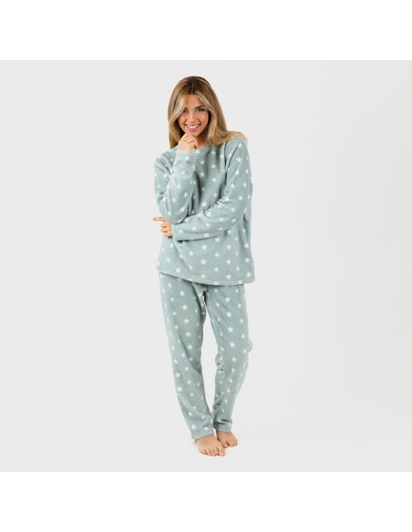 Pijama coral Vitalidad verde tiffany pijama-coralina