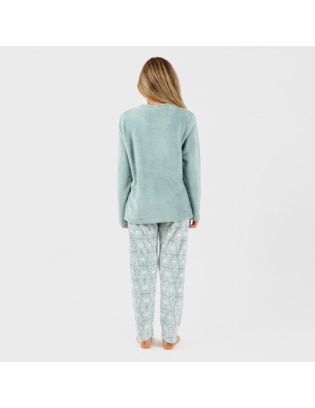 Pijama coral Tiberio verde tiffany pijama-coralina