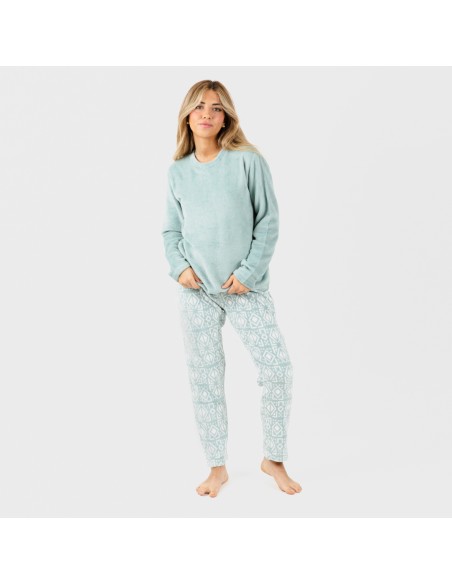 Pijama coral Tiberio verde tiffany pijama-coralina