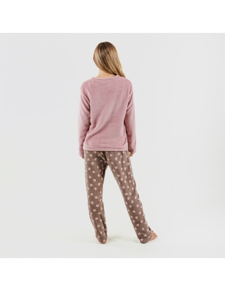 Pijama coral Ellen malvarosa pijama-coralina