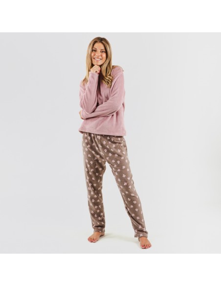 Pijama coral Ellen malvarosa pijama-coralina