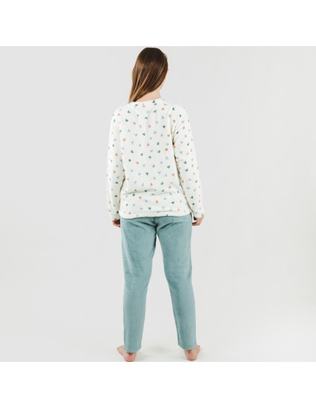 Pijama coral Julie verde tiffany pijama-coralina