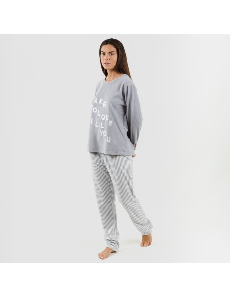 Pijama polar Emiro gris medio pijama-polar