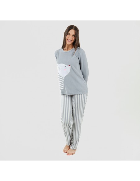 Pijama polar Oso polar gris plomo pijama-polar