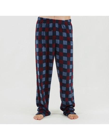 Pijama coral hombre Blas burdeos pijama-coralina