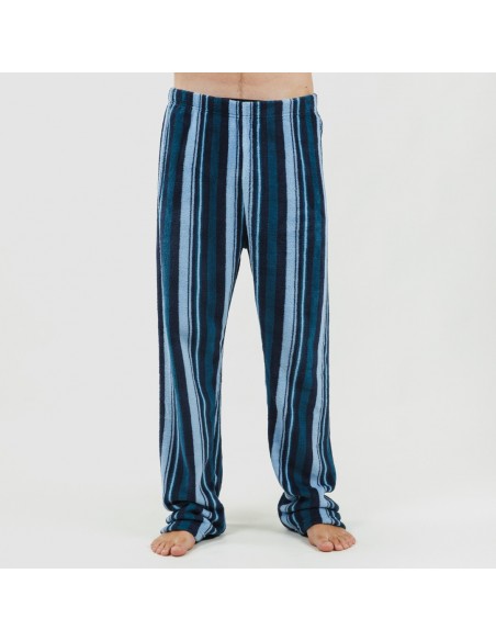 Pijama coral hombre Raya Benjumea azul marino pijama-coralina