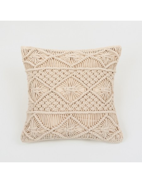 Cojín algodón Macramé Presire natural 45x45 - funda + relleno cojines-decorativos-estampados