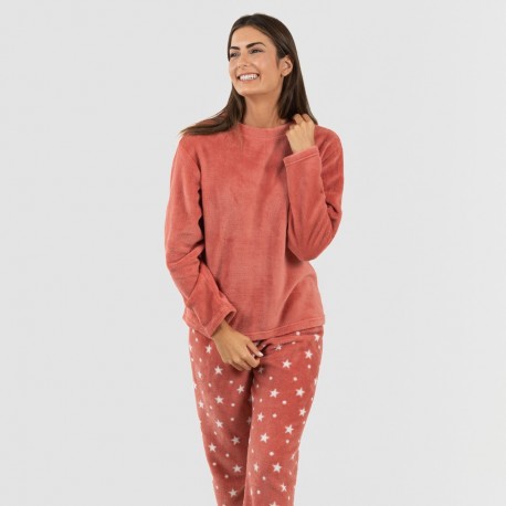 Pijama coral Cosmo marsala pijama-coralina