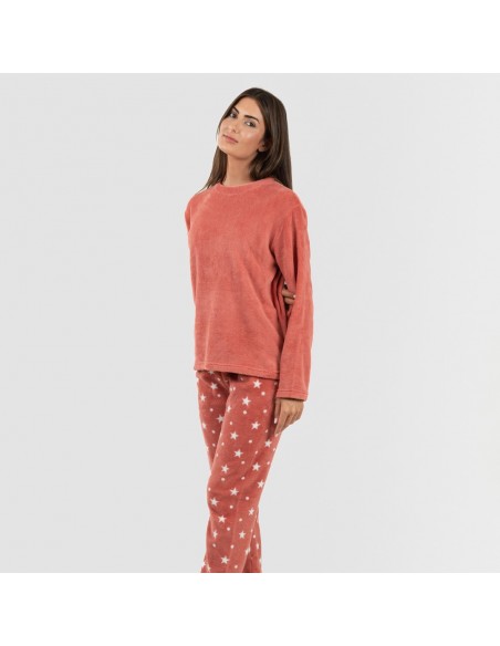 Pijama coral Cosmo marsala pijama-coralina