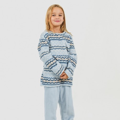 Pijama coral niño Cronos celeste pijama-infantil