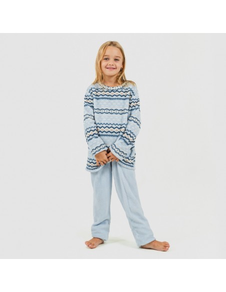 Pijama coral niño Cronos celeste pijama-infantil