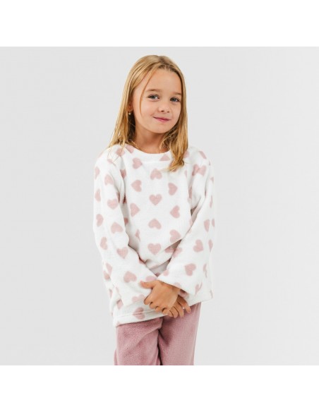 Pijama coral niña Praga malva rosa pijama-infantil