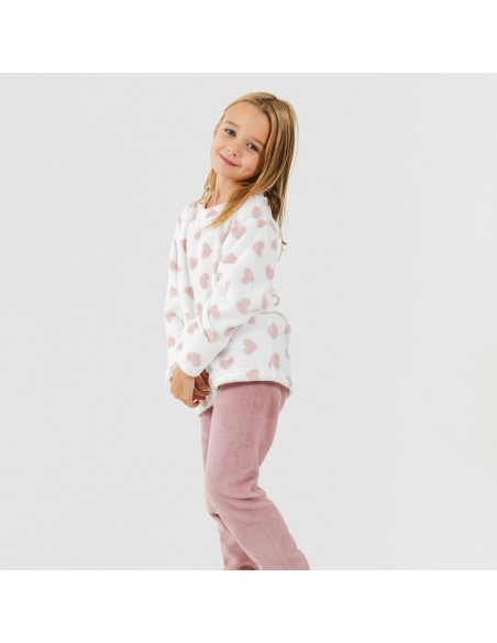 Pijama coral niña Praga malva rosa pijama-infantil