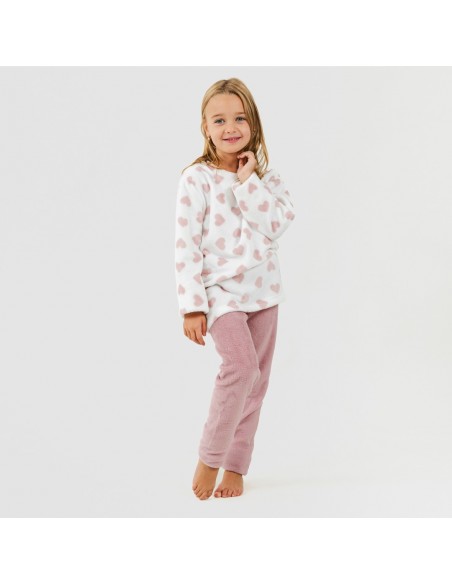 Pijama coral niña Praga malva rosa pijama-infantil