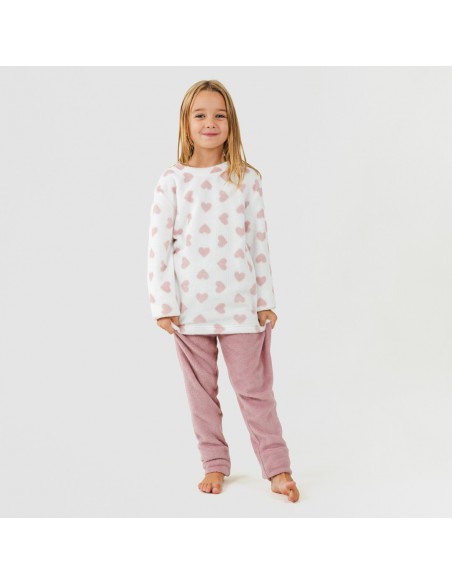 Pijama coral niña Praga malva rosa pijama-infantil