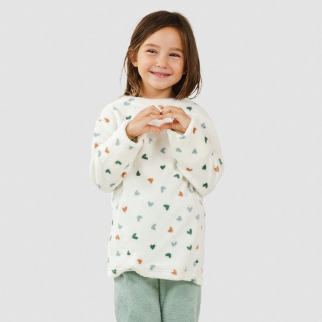 Pijama coral niña Julie verde tiffany pijama-infantil