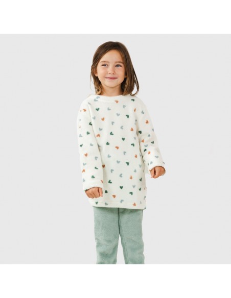 Pijama coral niña Julie verde tiffany pijama-infantil