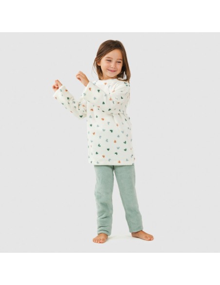 Pijama coral niña Julie verde tiffany pijama-infantil