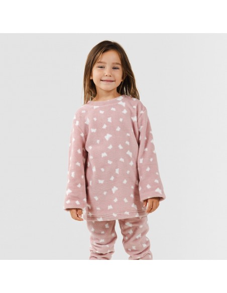 Pijama coral niña Butterflies rosa palo pijama-infantil